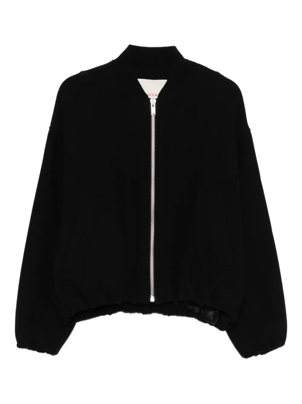 Jucca Zip Wool Bomber Jacket In Black