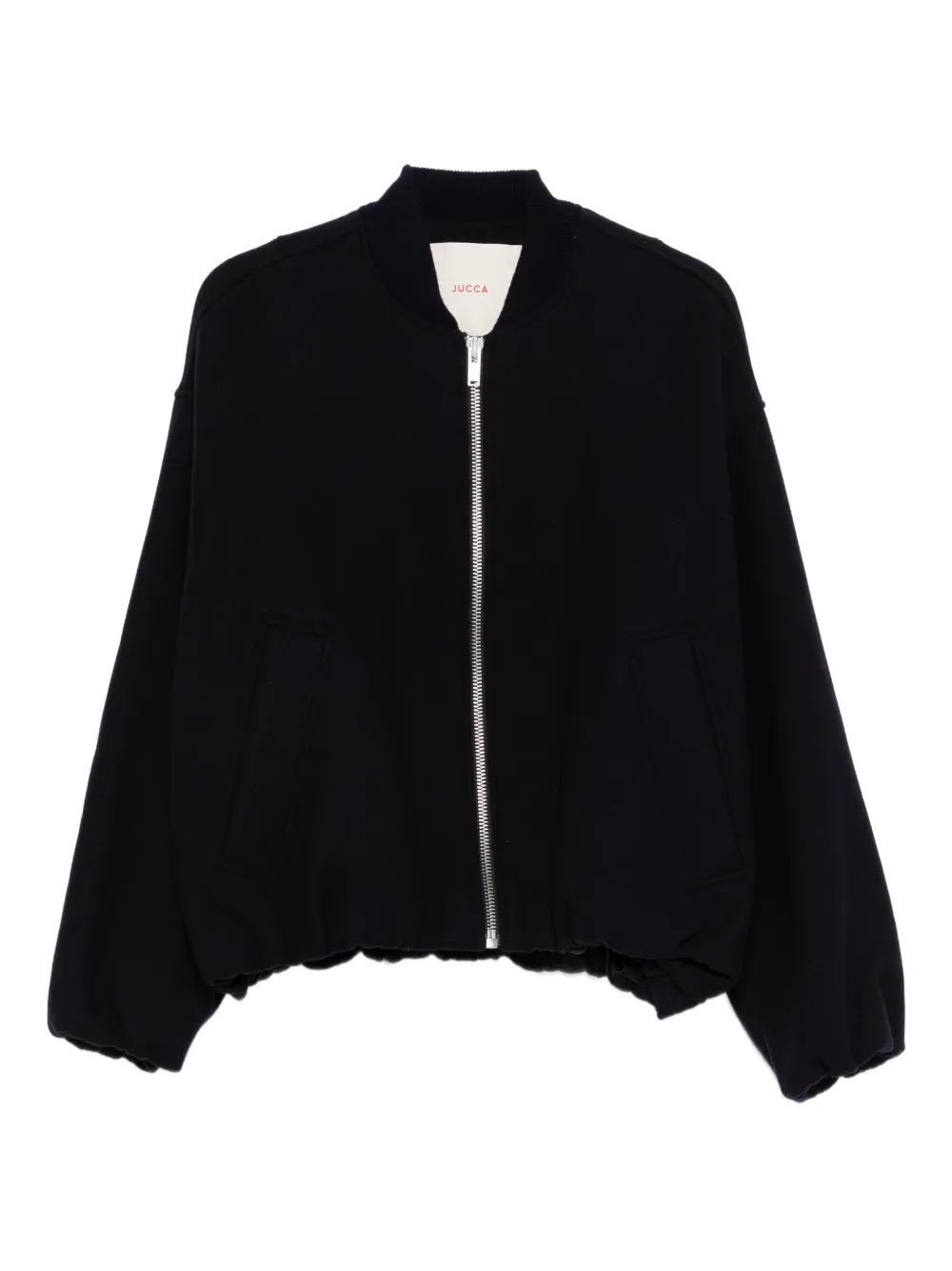 Jucca Zip Pocket Wool Bomber Jacket In Black