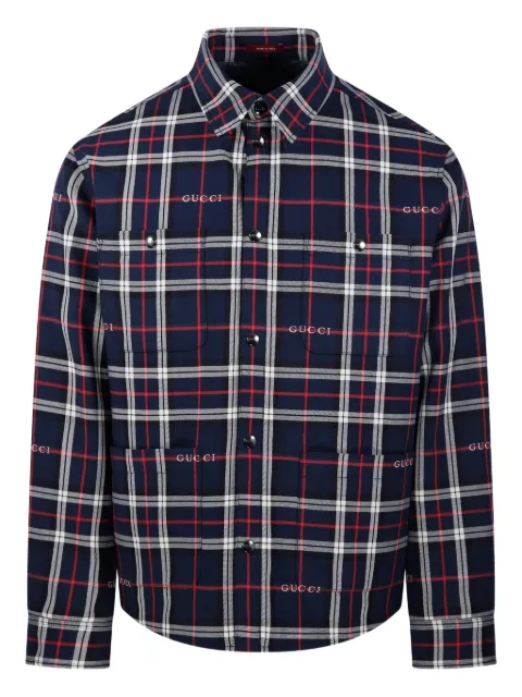 Gucci tartan logo overshirt