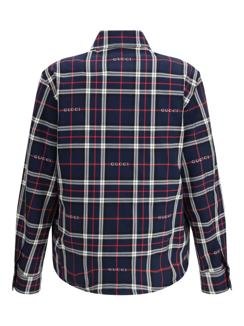  Gucci Tartan Logo Overshirt - Blue 