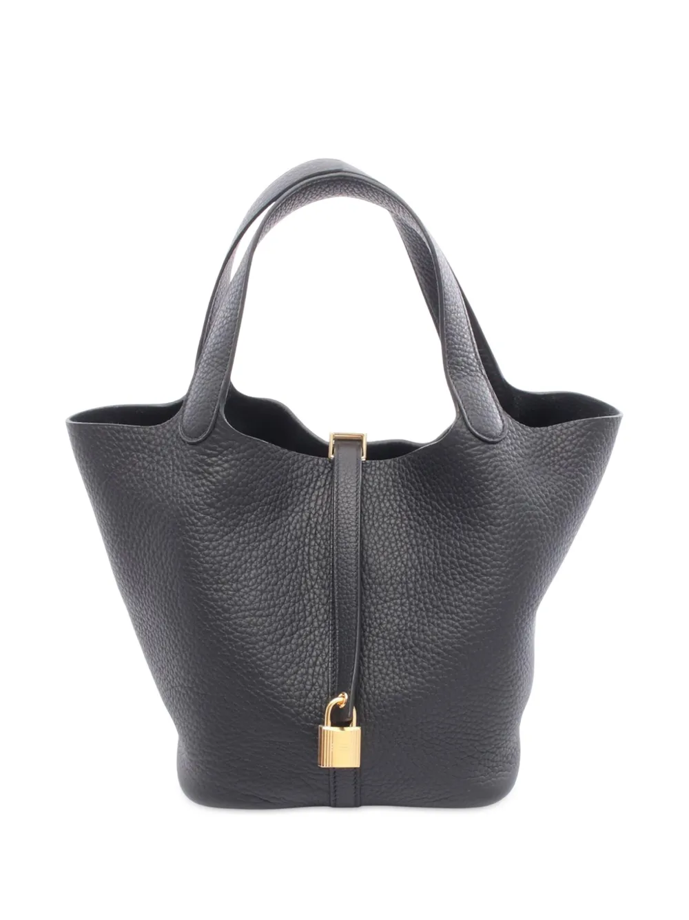 Pre-owned Hermes 2025 Clemence Picotin Lock 22 Handbag In Black