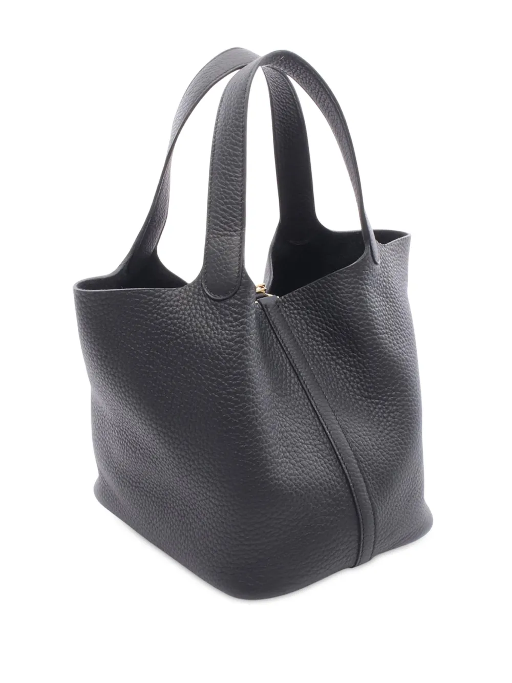 Pre-owned Hermes 2025 Clemence Picotin Lock 22 Handbag In Black