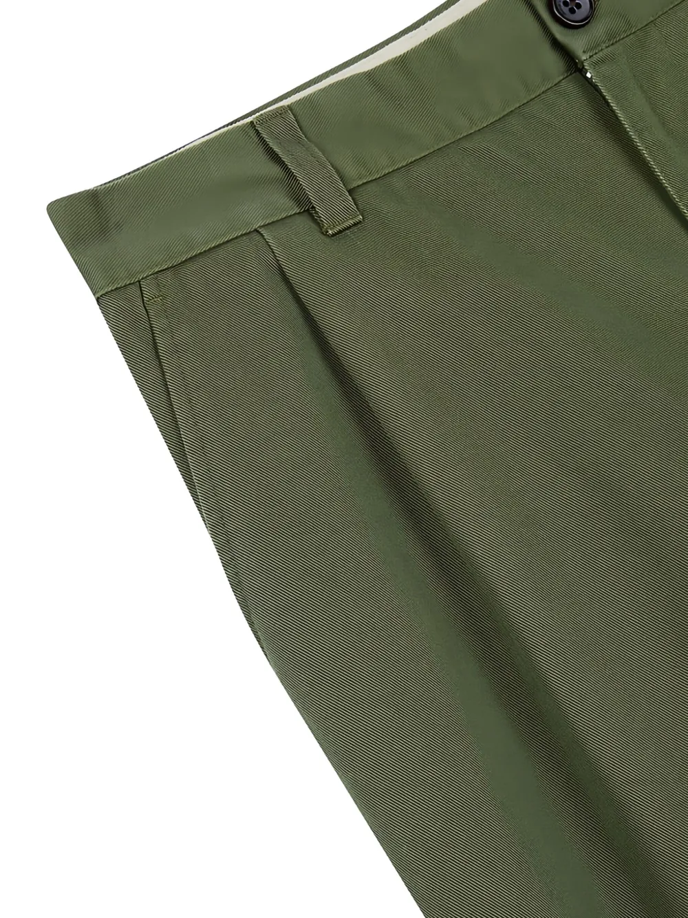 Man On The Boon. Pleated Button Trousers In Green