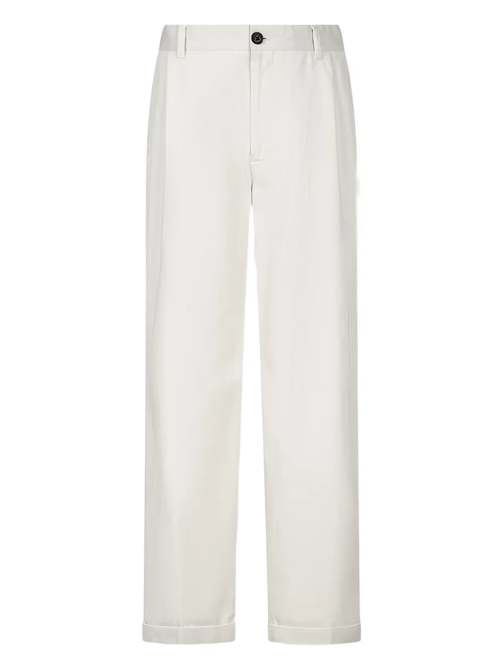 Man On The Boon. roll-up hem chino trousers | White | Image 1