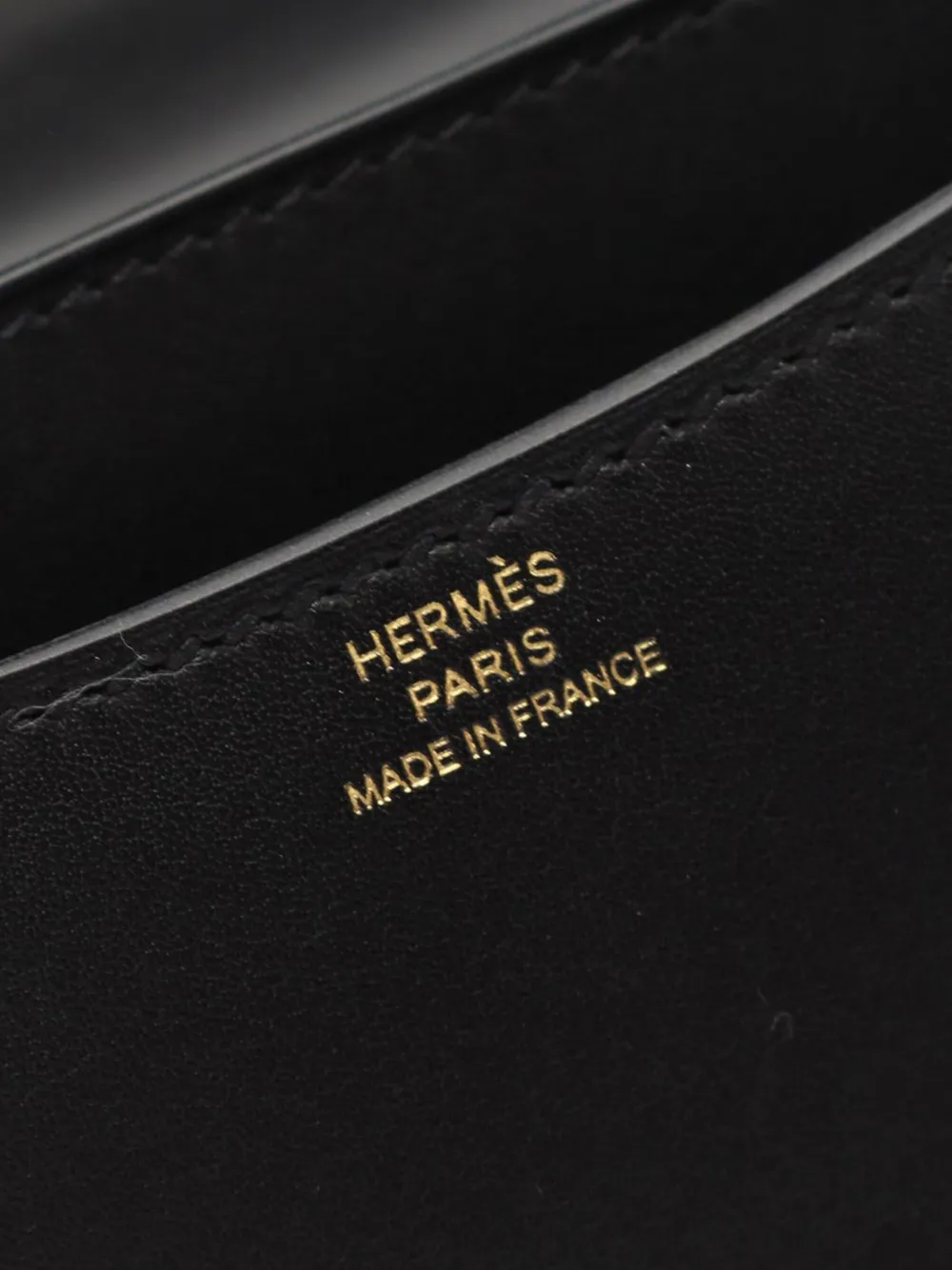 Pre-owned Hermes 2020 Box Calf Mini Constance Iii 18 Shoulder Bag In Black