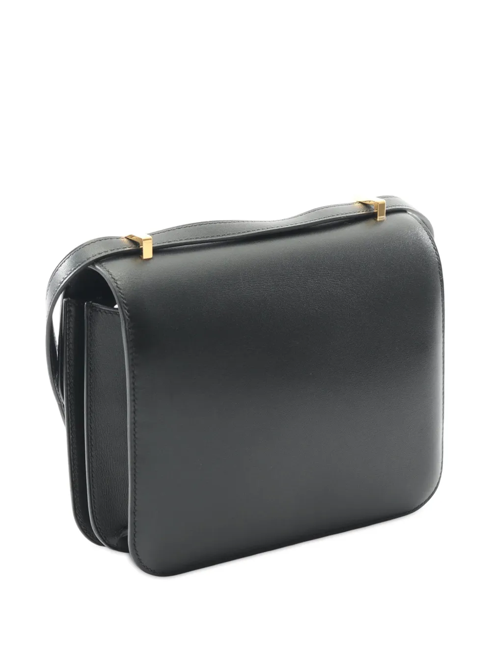 Pre-owned Hermes 2020 Box Calf Mini Constance Iii 18 Shoulder Bag In Black