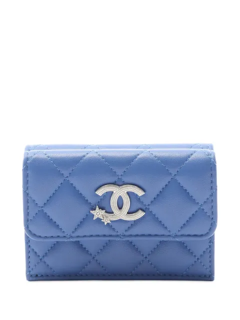 CHANEL Pre-Owned 2021-2025 kleines CC Portemonnaie aus Lammleder mit Steppung