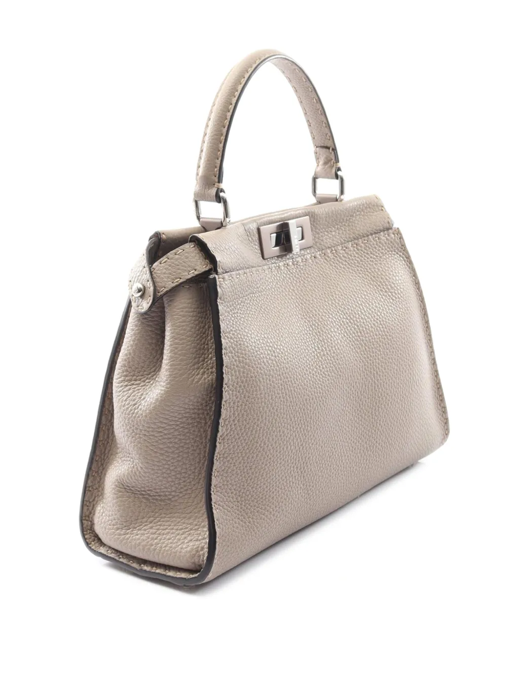 Pre-owned Fendi 2000-2010 Medium Leather Selleria Peekaboo Iconic Satchel In Brown