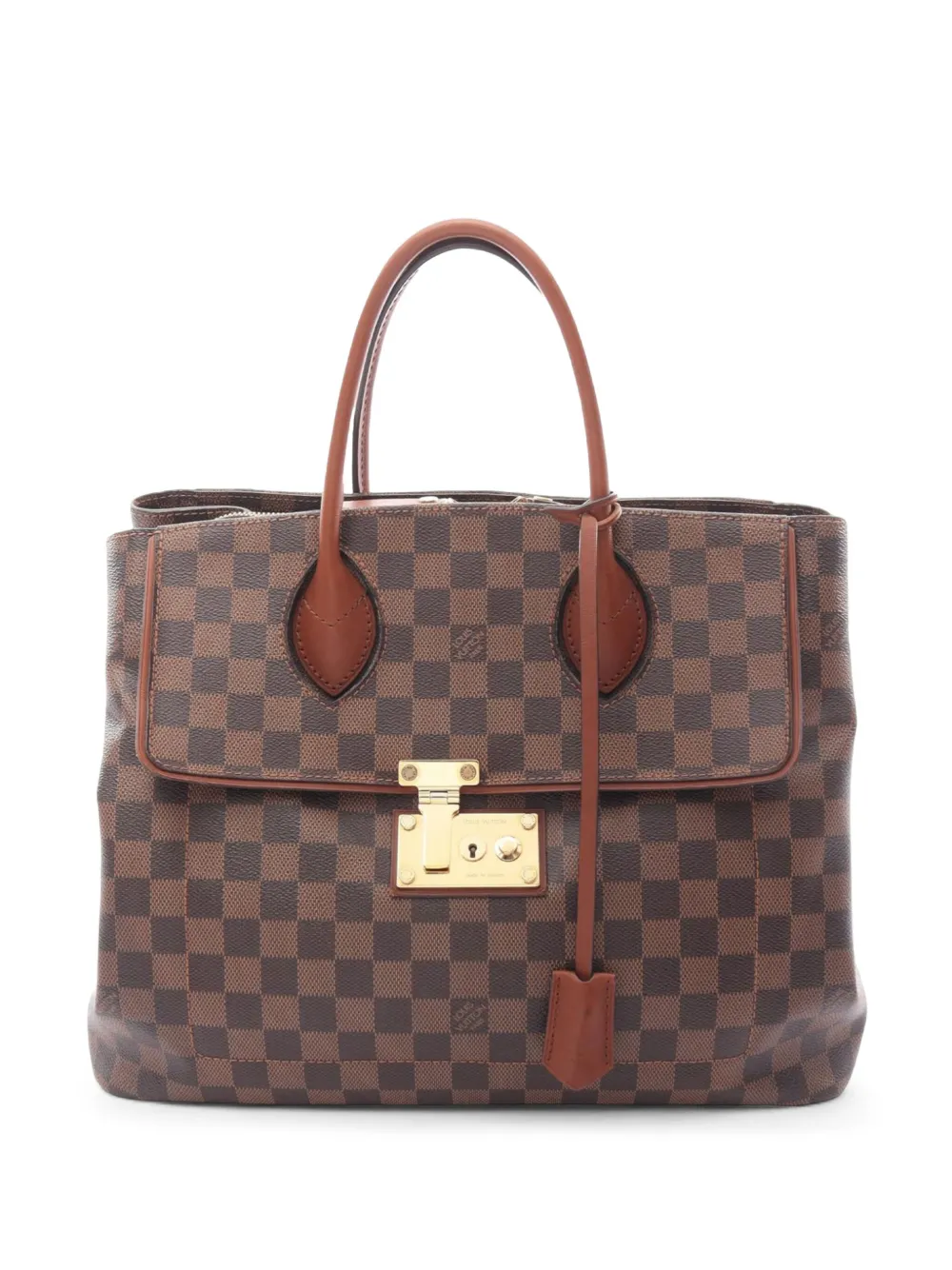 Pre-owned Louis Vuitton 2013 Damier Ebene Ascot Satchel In Brown