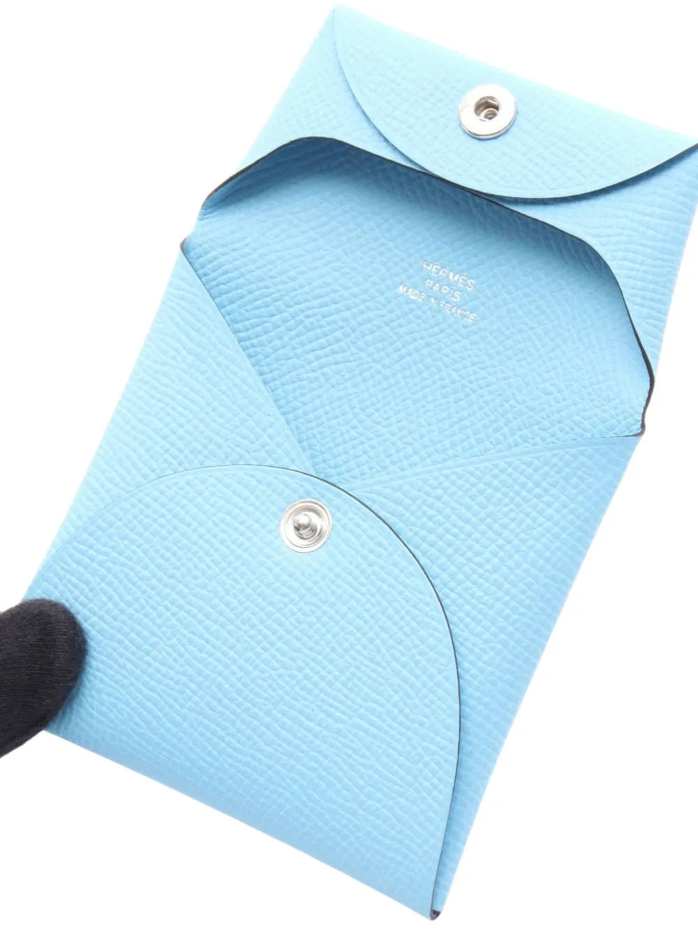 Pre-owned Hermes 2024 Epsom Bastia Coin Pouch In Blue
