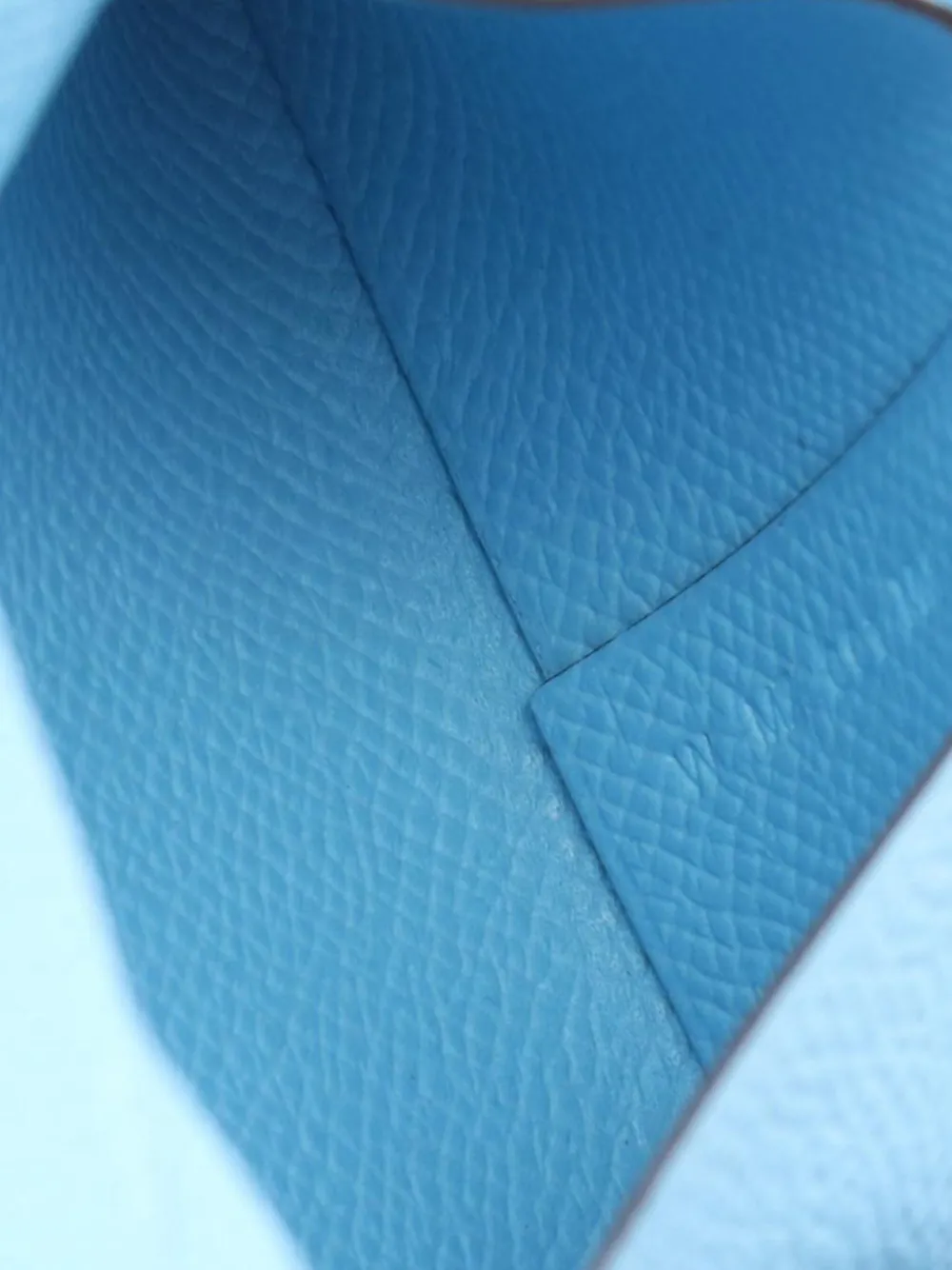 Pre-owned Hermes 2024 Epsom Bastia Coin Pouch In Blue