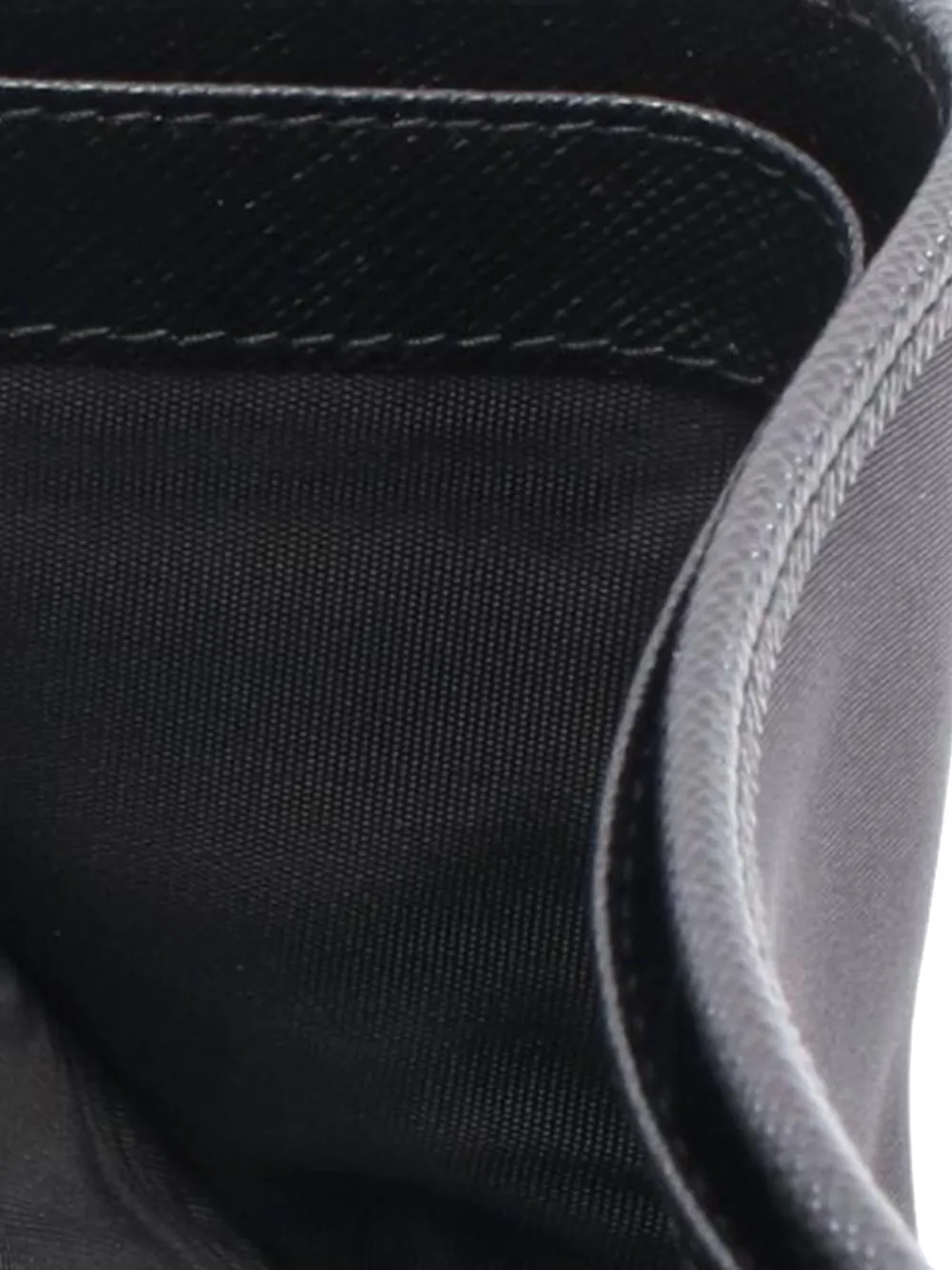 Pre-owned Prada 2013-2025 Saffiano-trimmed Tessuto Logo Bifold Wallet Long Wallets In Black