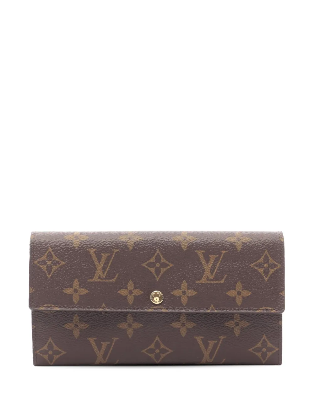 Pre-owned Louis Vuitton 2013 Monogram Sarah Wallet Long Wallets In Brown