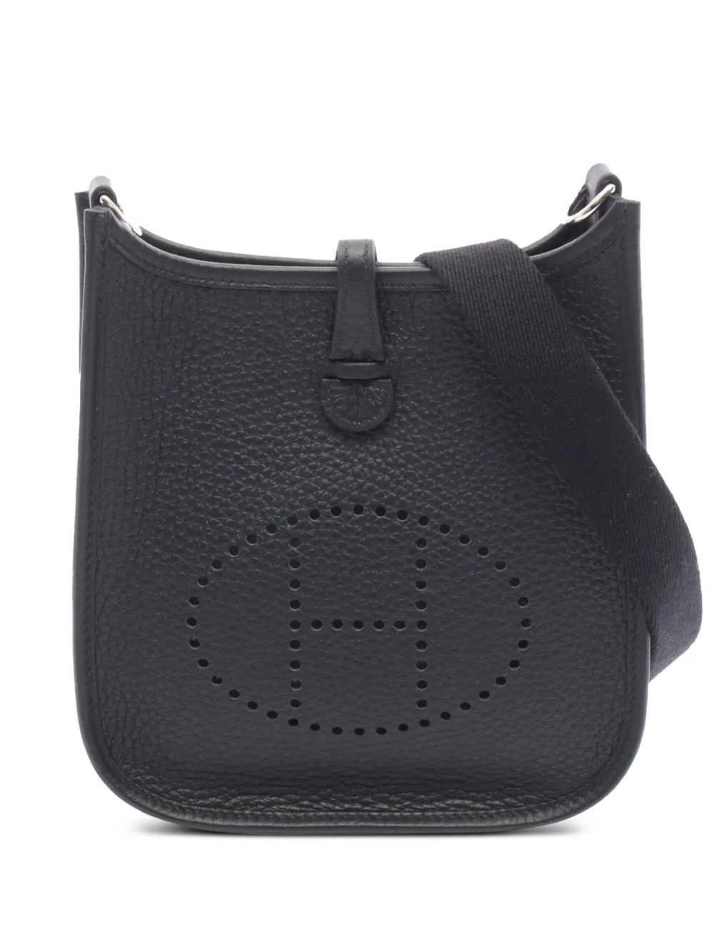 Pre-owned Hermes 2025 Clemence Evelyne Tpm Crossbody Bag In Black