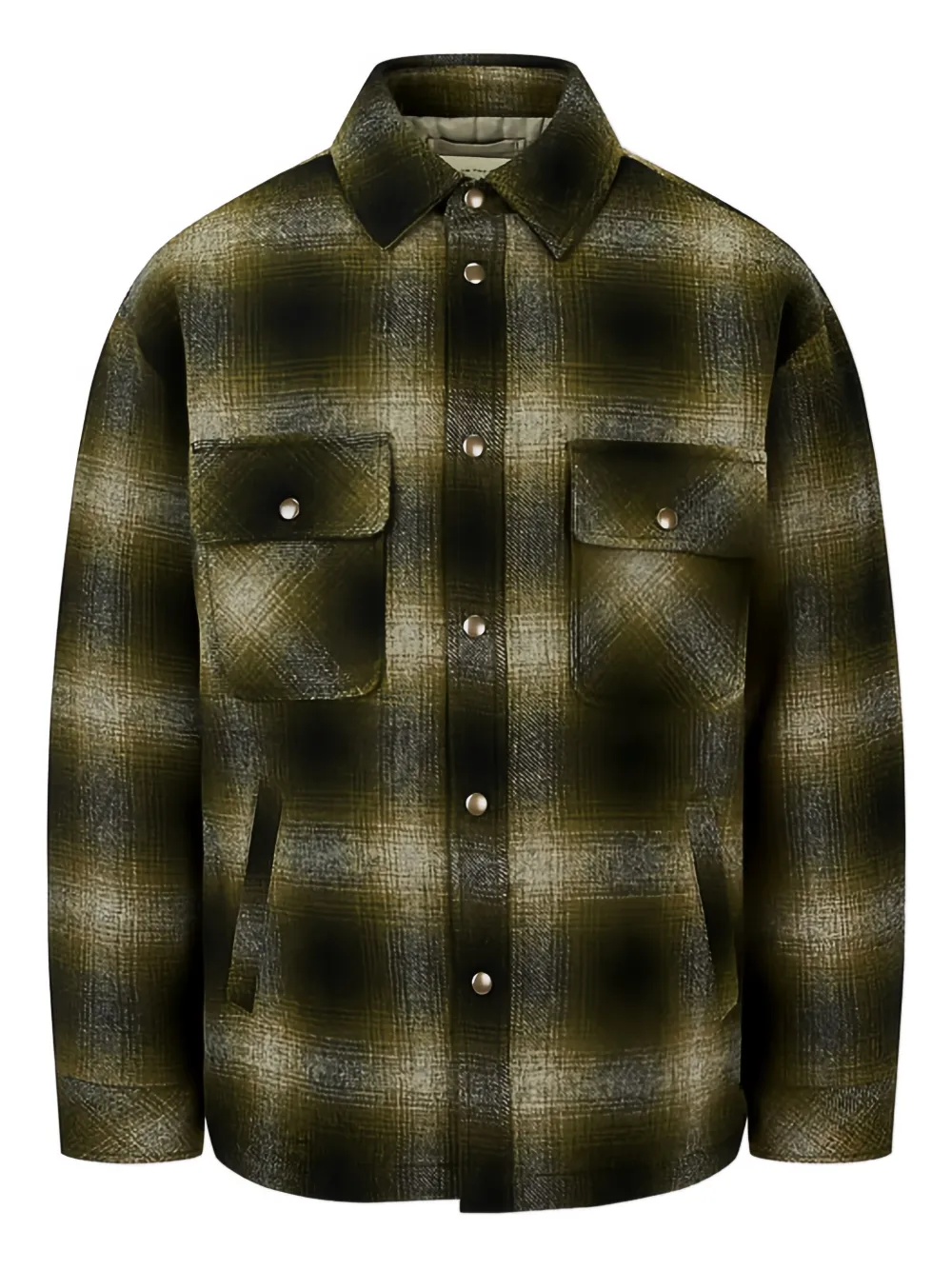 Man On The Boon. checked padded overshirt | Green | Image 1