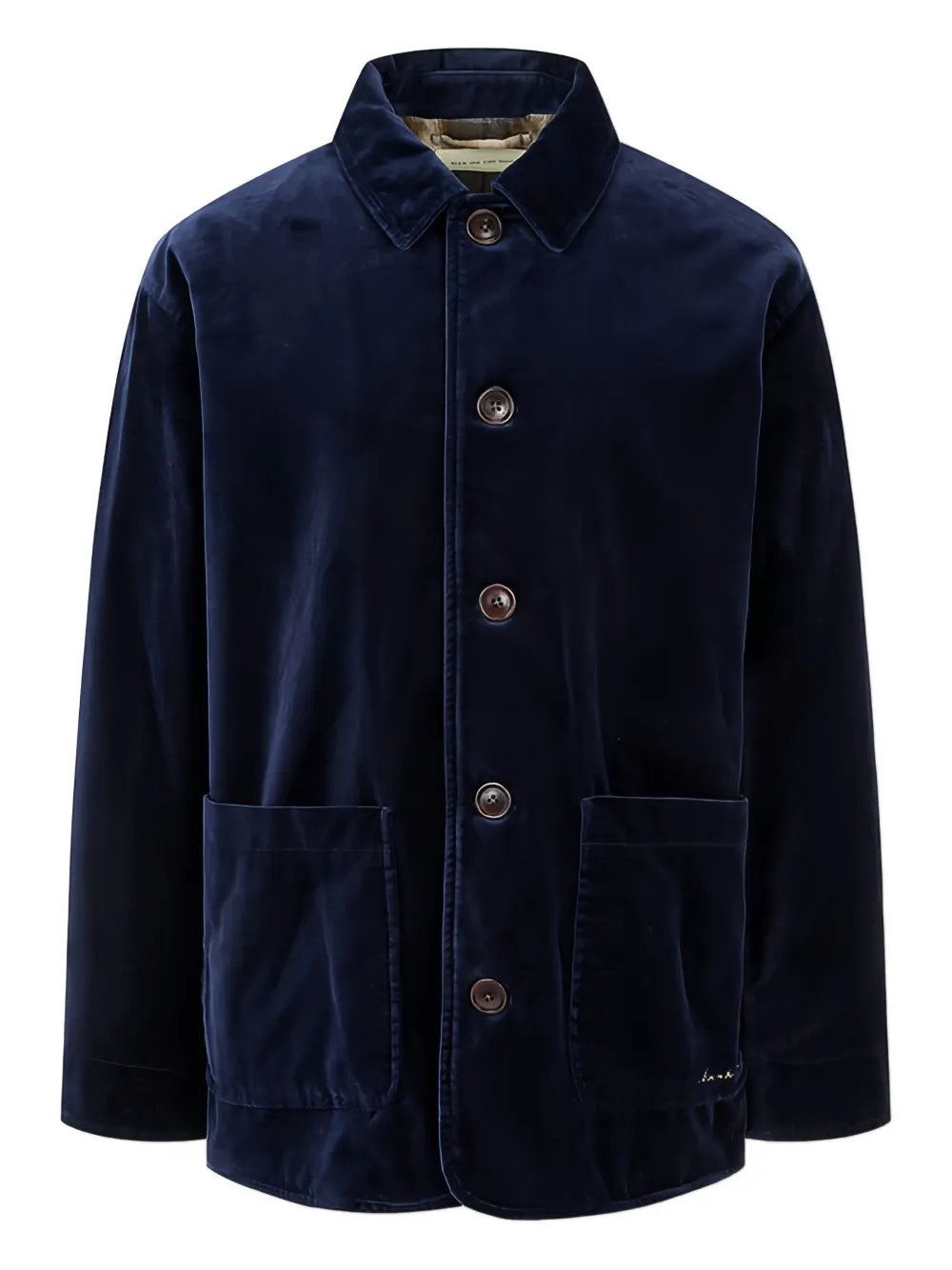 Man On The Boon. velvet button-up jacket | Blue | Image 1