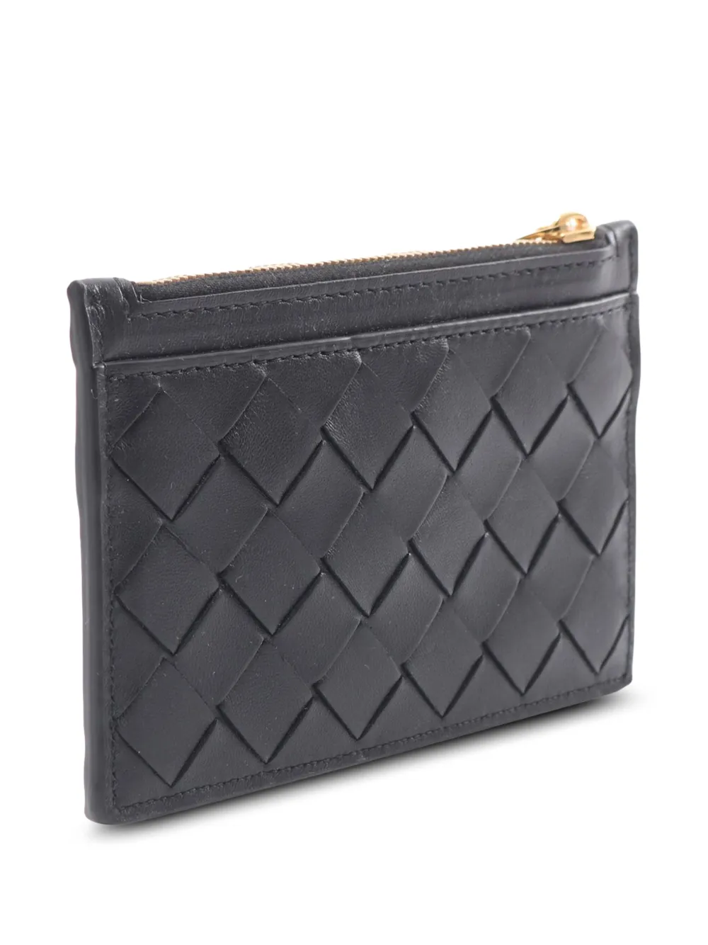 Pre-owned Bottega Veneta 2012-2025 Leather Intrecciato Coin Pouch In Black