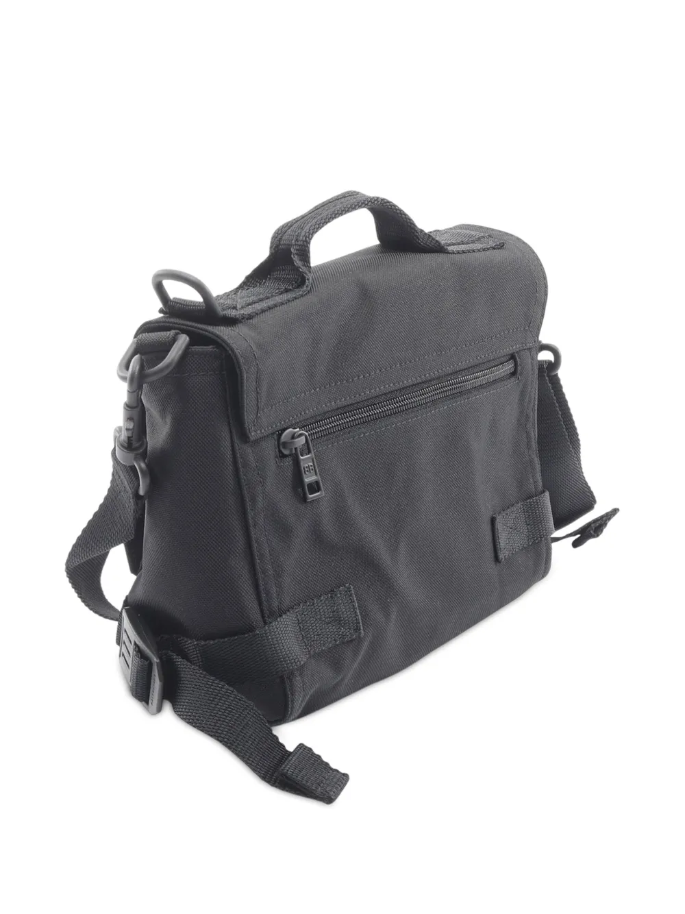 Pre-owned Balenciaga 2018-2025 Small Recycled Nylon Army Messenger Bag Satchel In Black