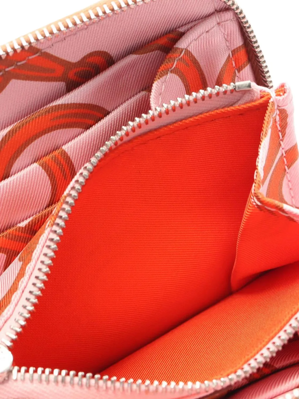 HERMES Pre-owned 2023 Leather Silk Azap Zip Compact Wallet Small Wallets In Brown