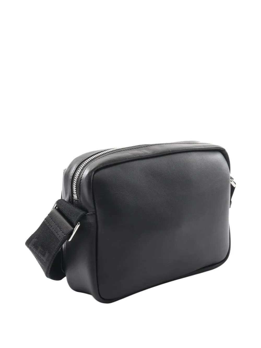 LOEWE Pre-owned 2010-2025 Medium Leather Pebble Messenger Bag Shoulder Bag In Black