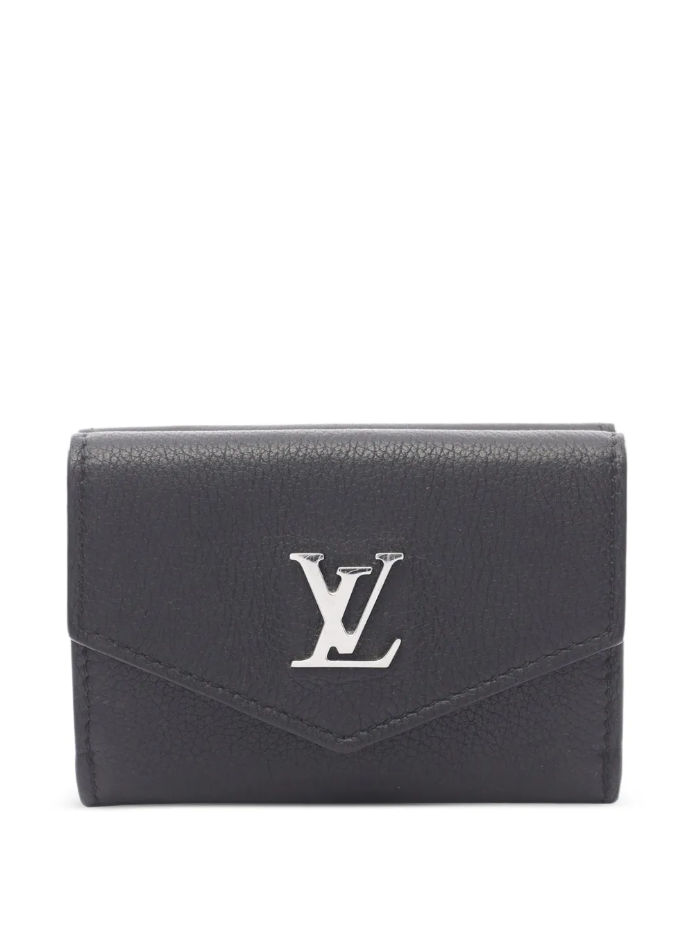 Louis Vuitton Pre-Owned 2021-2025 Leather Lockmini Compact Wallet small wallets | Black | Image 1