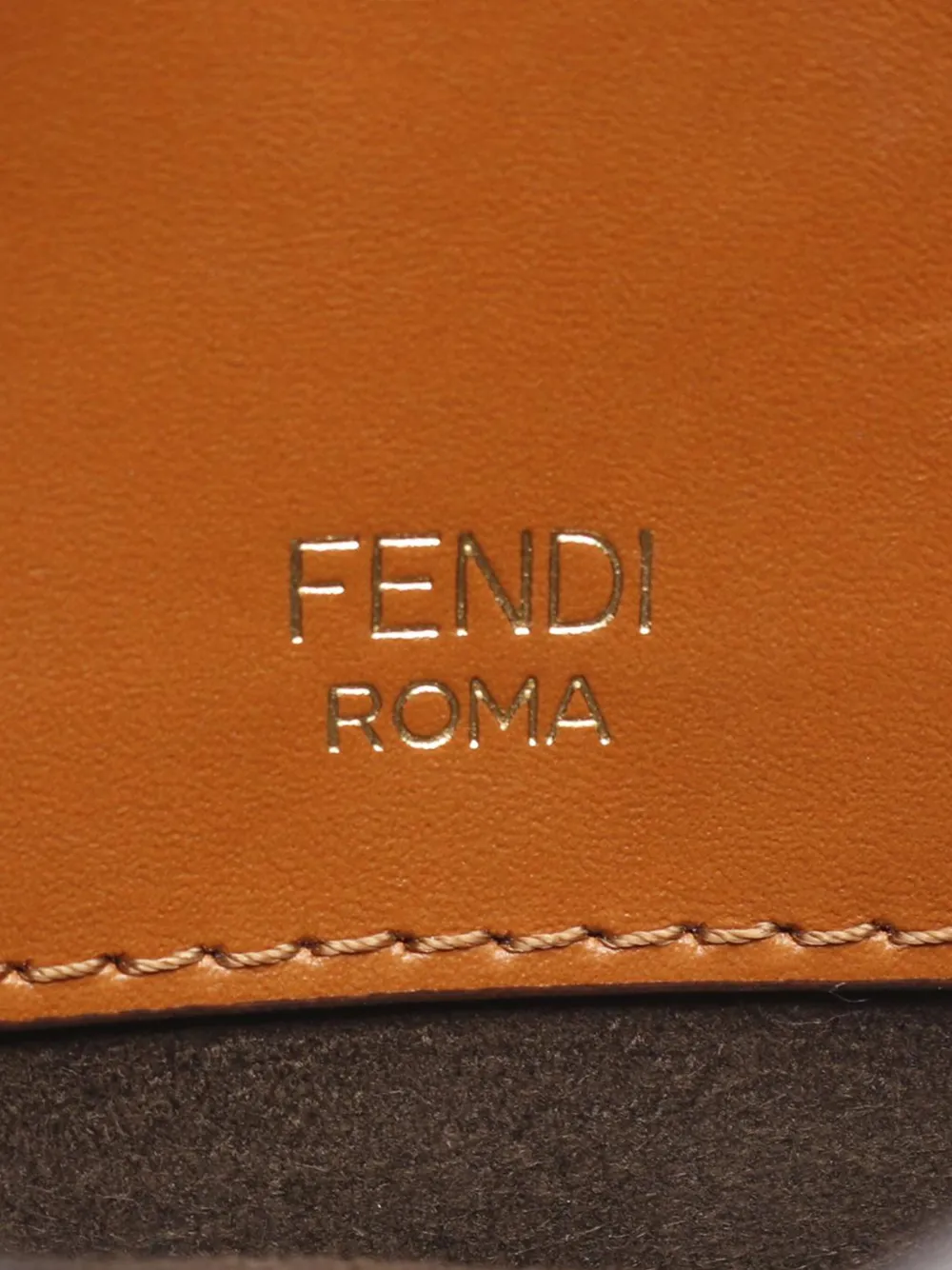 FENDI Pre-owned 2010-2025 Leather Flat Baguette Shoulder Bag In Brown