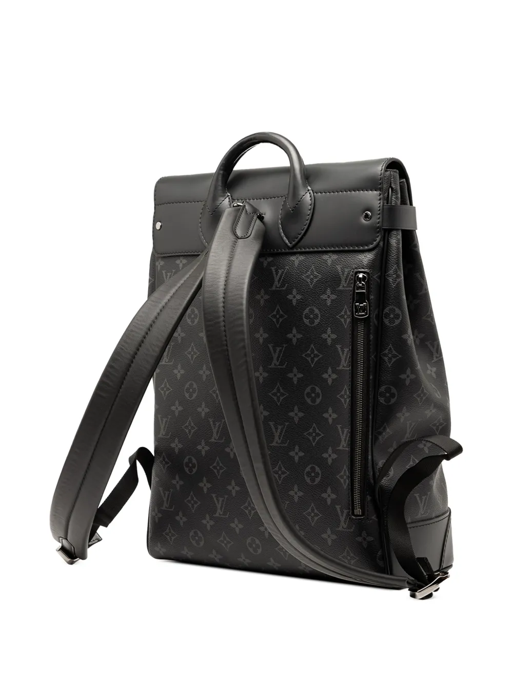 LOUIS VUITTON Pre-owned 2019-2025 Monogram Eclipse Steamer Backpack In Black
