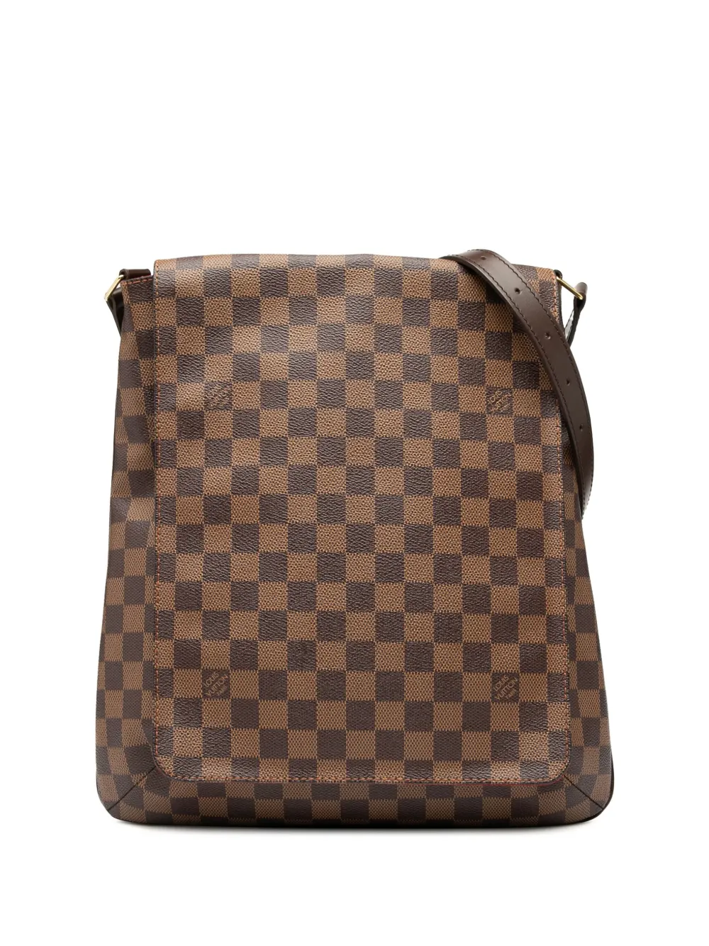 Pre-owned Louis Vuitton 2006 Damier Ebene Musette Salsa Gm Crossbody Bag In Brown