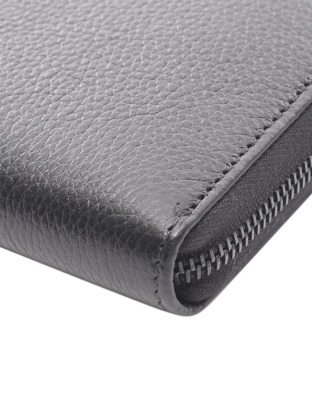 Pre-owned Prada 2010-2025 Micro Grain Vitello Wallet Long Wallets In Black