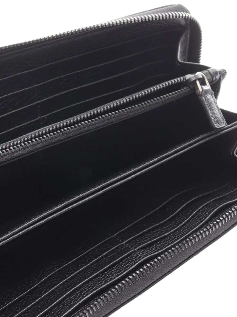 Pre-owned Prada 2010-2025 Micro Grain Vitello Wallet Long Wallets In Black