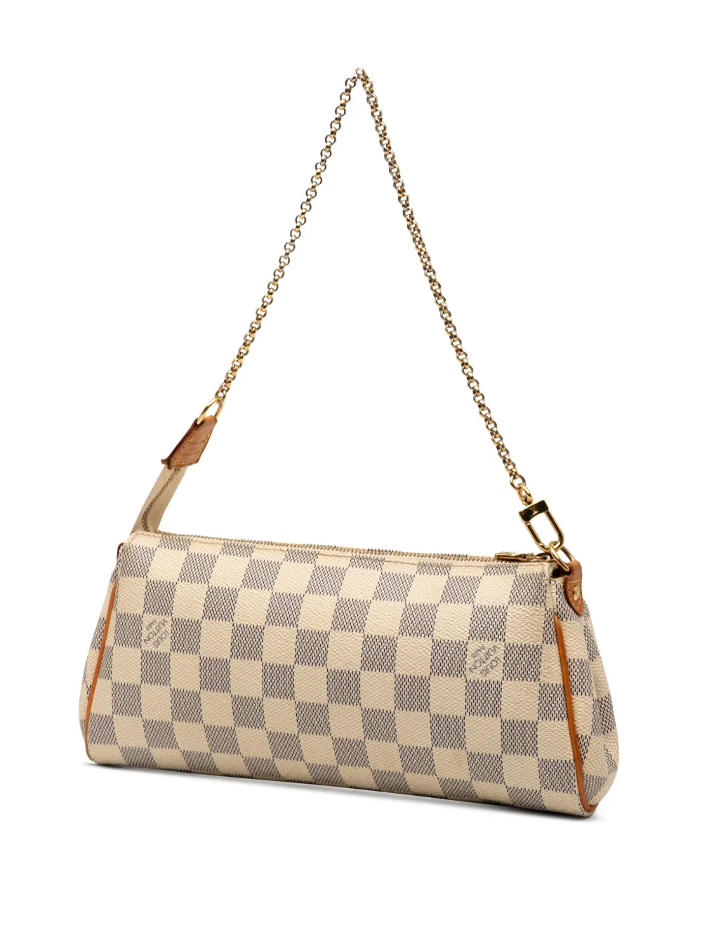 Pre-owned Louis Vuitton 2011 Damier Azur Eva Satchel In White
