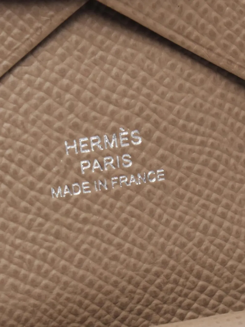 Pre-owned Hermes 2024 Epsom Calvi Duo Card Holder In Brown