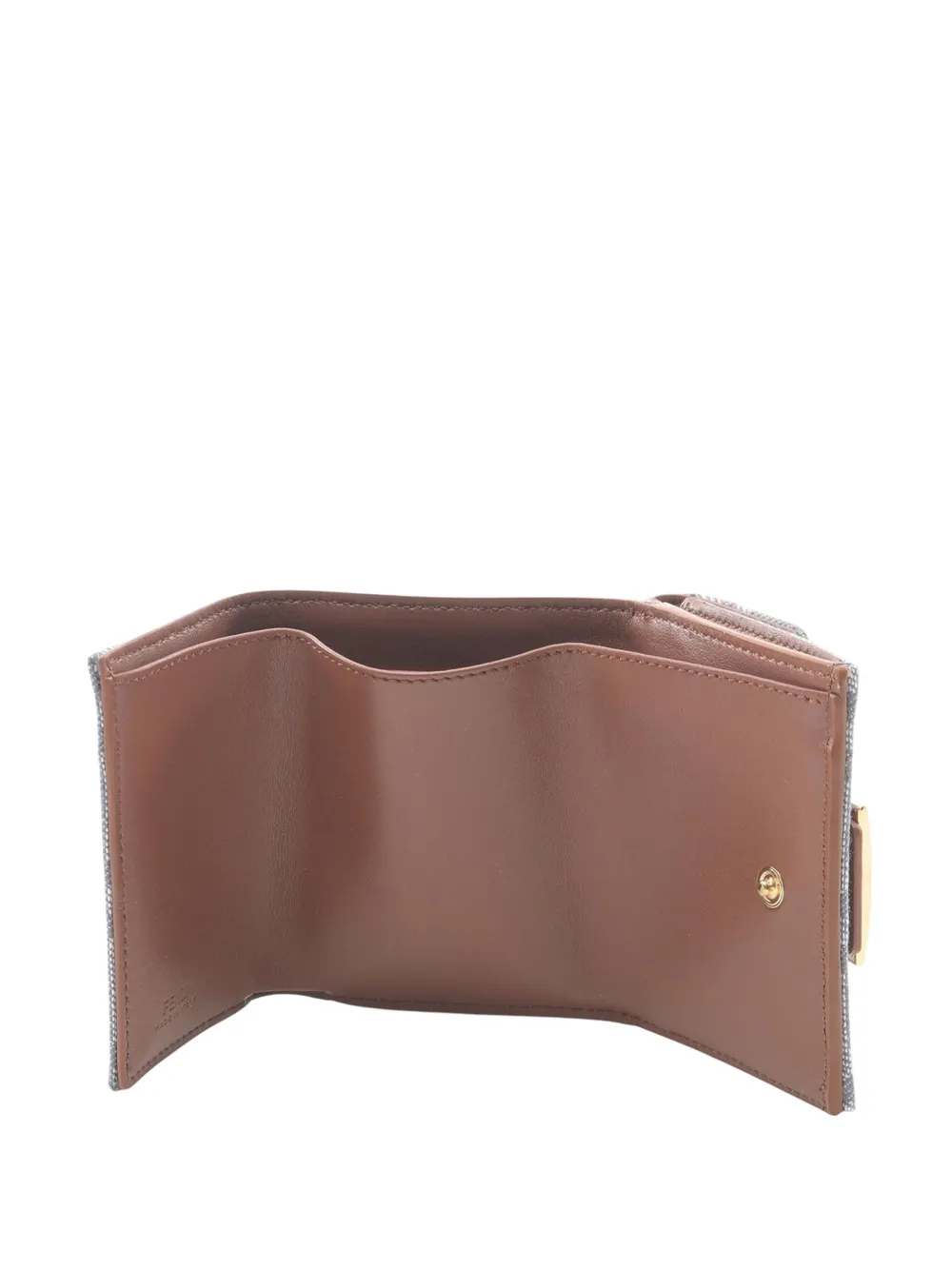 Pre-owned Fendi 2010-2025 Zucca Canvas Trifold Wallet Small Wallets In Gray