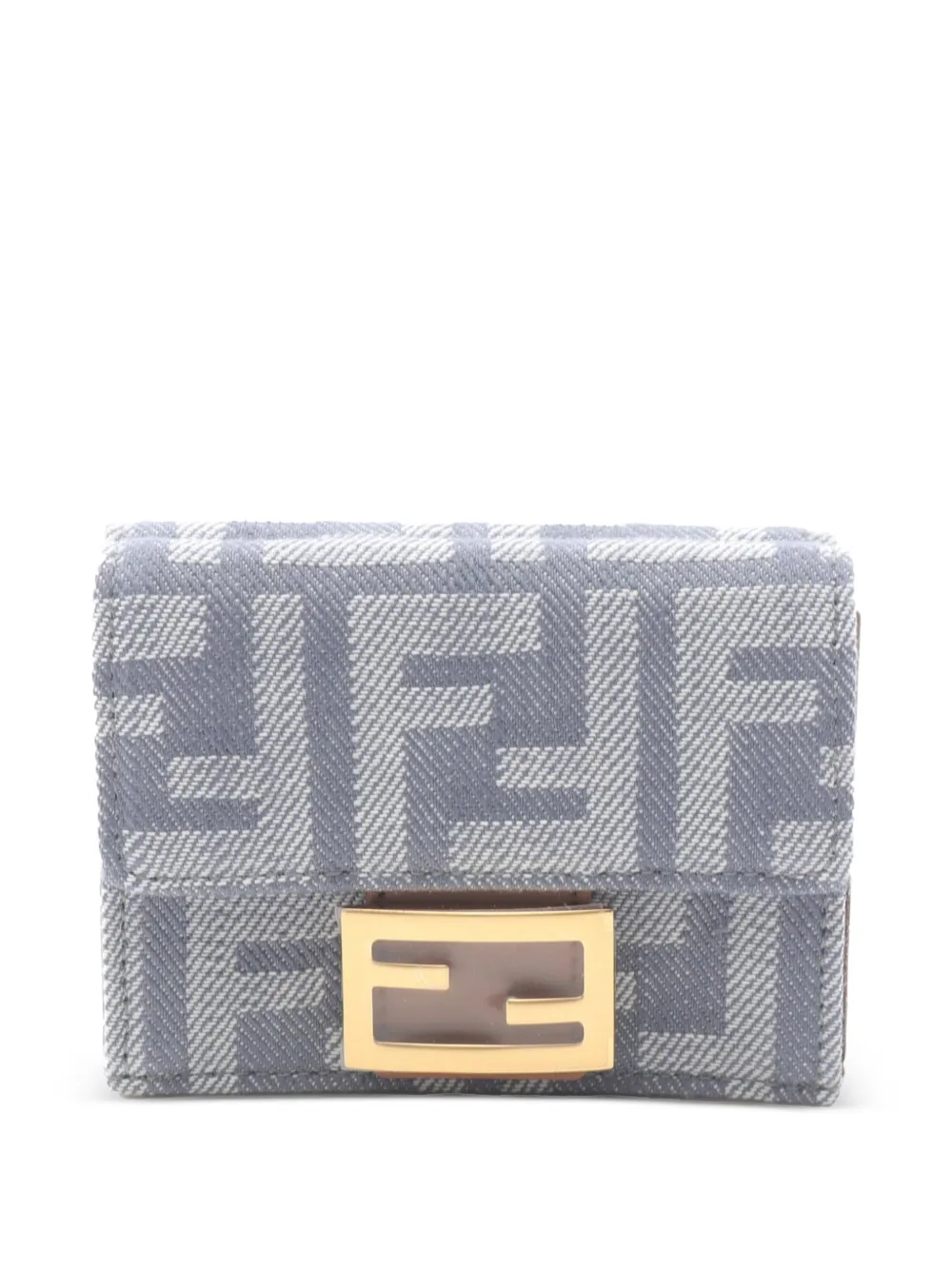 Fendi Pre-Owned Portafoglio tri-fold in tela con motivo Zucca 2010-2025 - Grigio