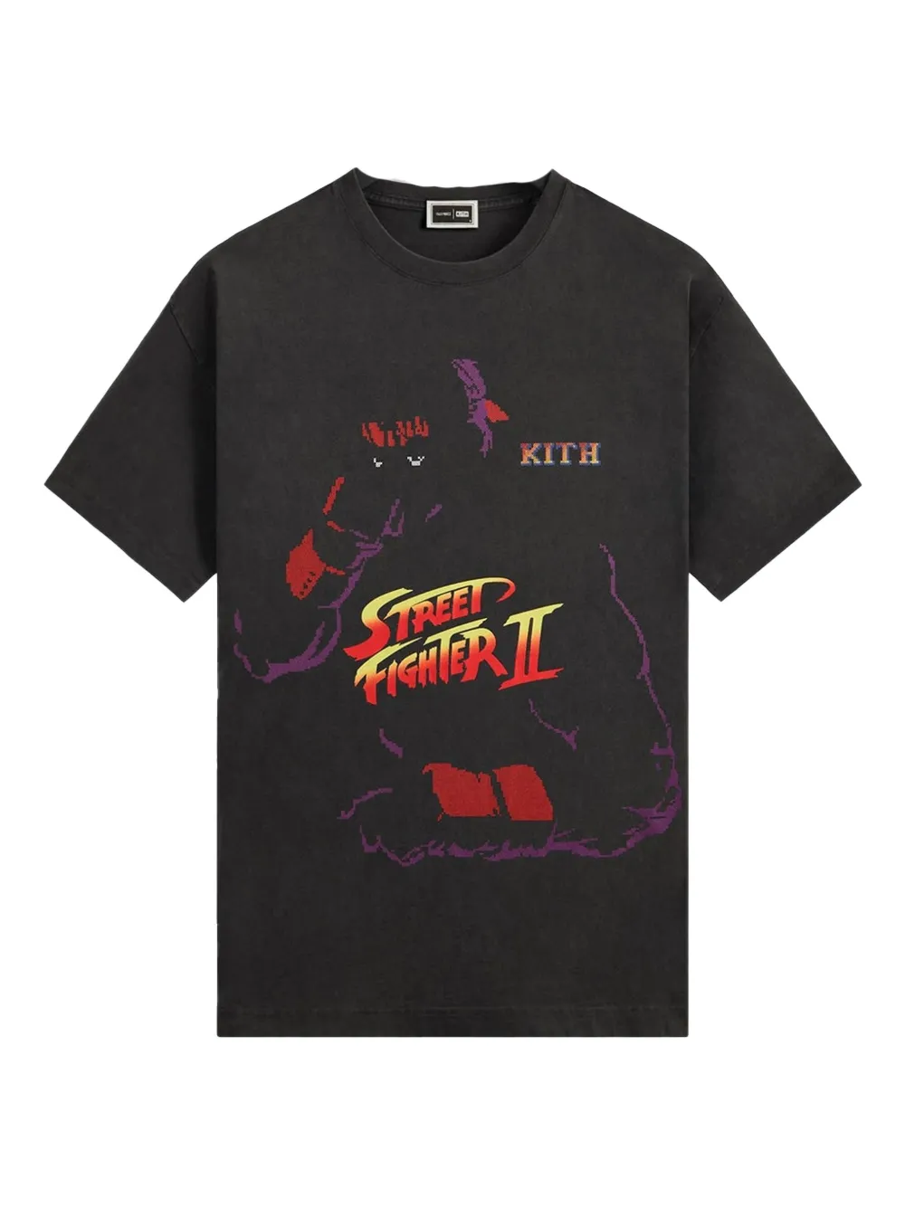 KITH Capcom RYU Needle Point crew-neck T-shirt | Black | Image 1