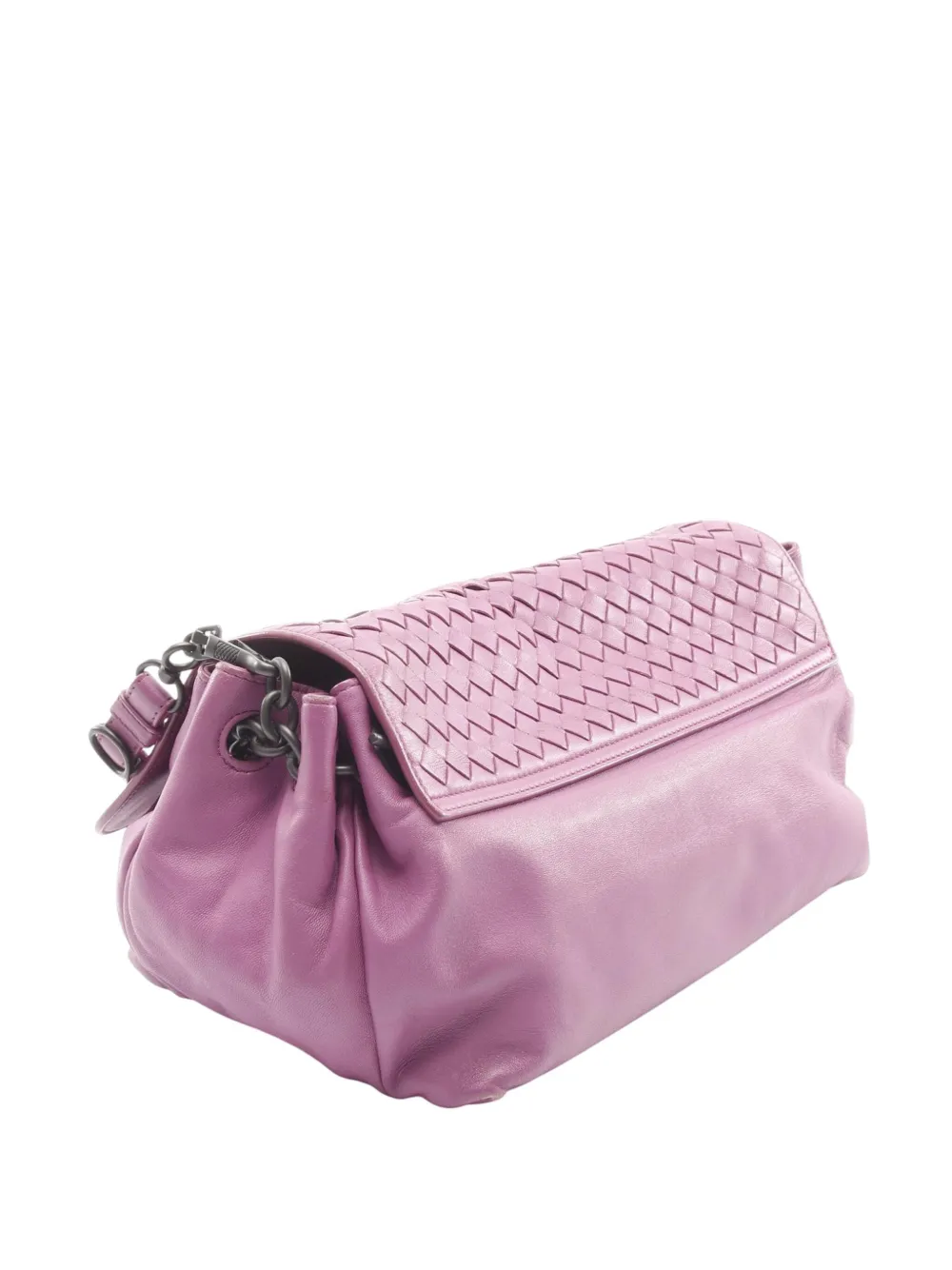 Pre-owned Bottega Veneta 2012-2025 Nappa Intrecciato Crossbody Bag In Purple