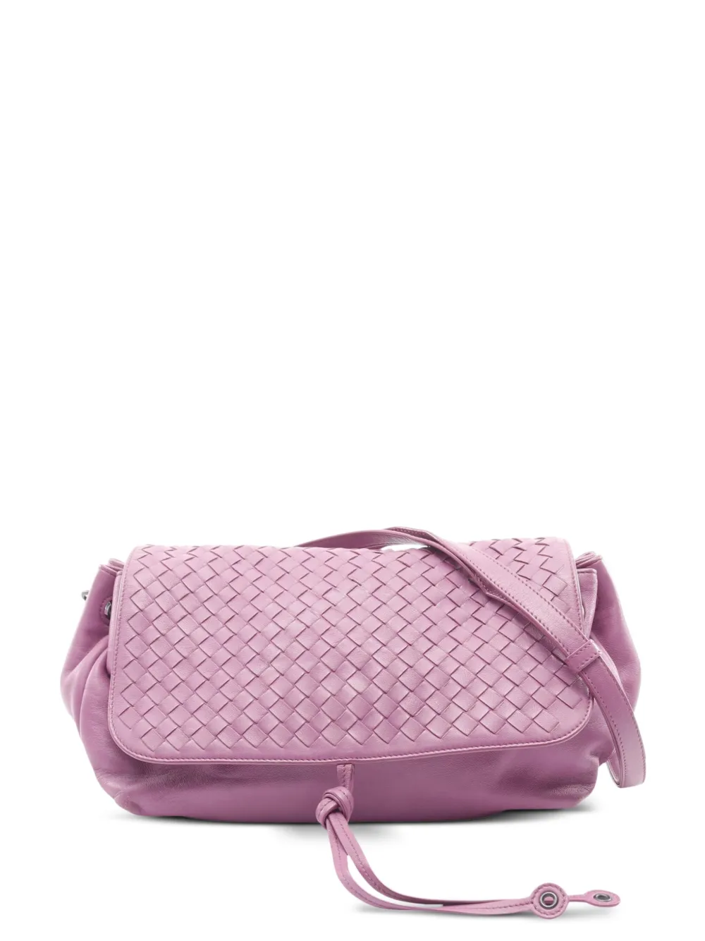 Pre-owned Bottega Veneta 2012-2025 Nappa Intrecciato Crossbody Bag In Purple