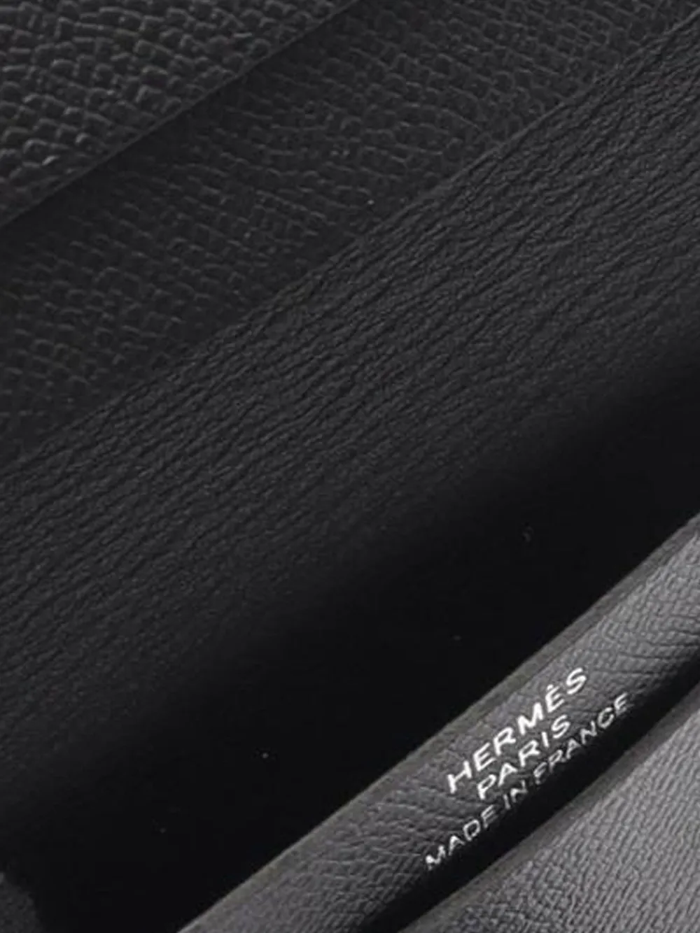 Pre-owned Hermes 2025 Epsom Bearn Card Holder In Black