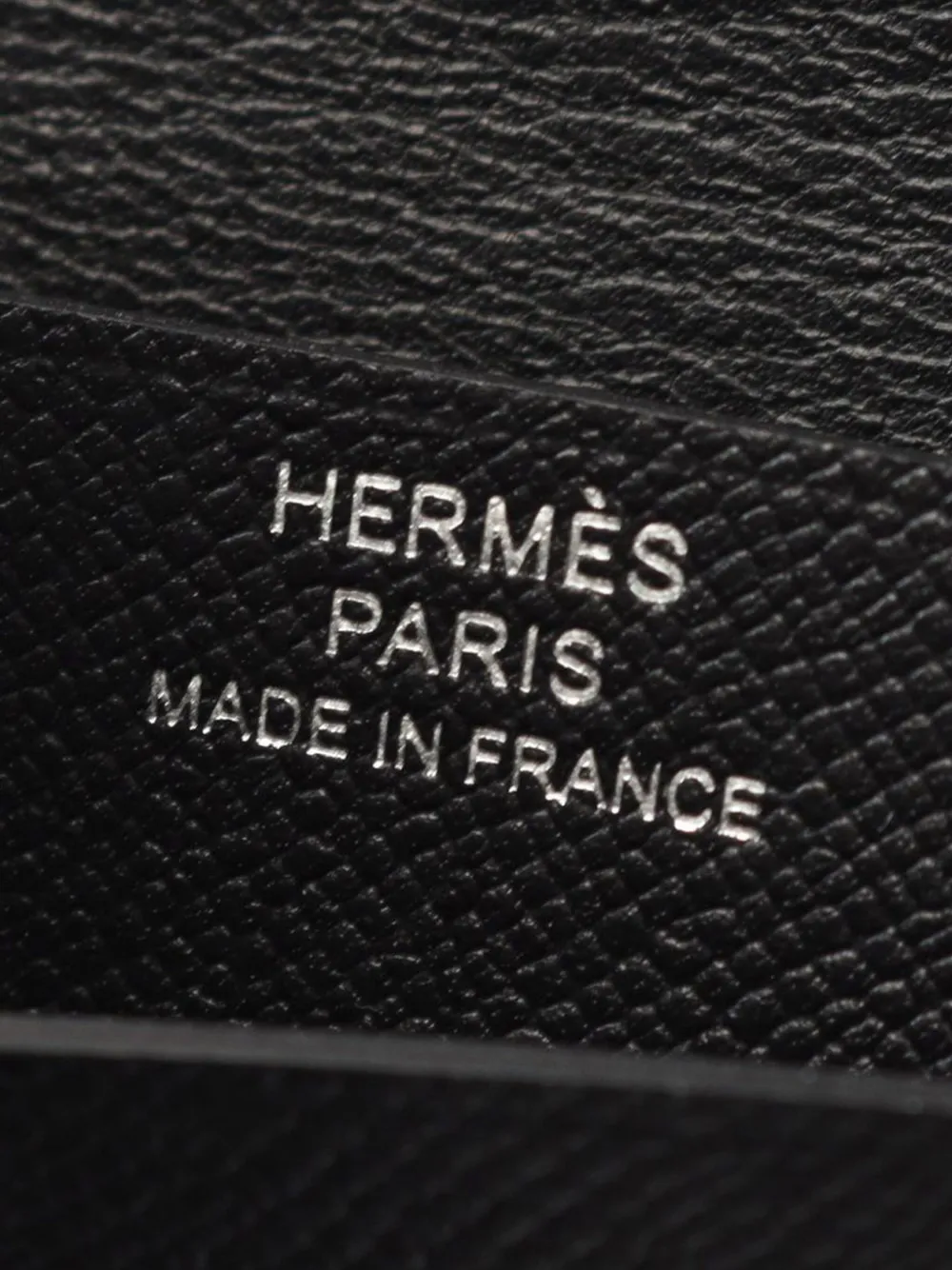 Pre-owned Hermes 2025 Epsom Bearn Card Holder In Black