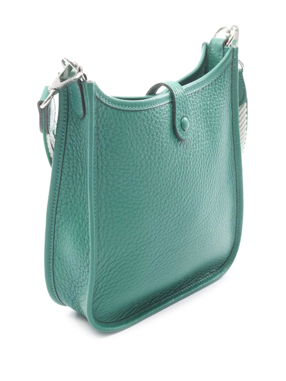 Pre-owned Hermes 2024 Clemence Evelyne Amazone Tpm Crossbody Bag In Green