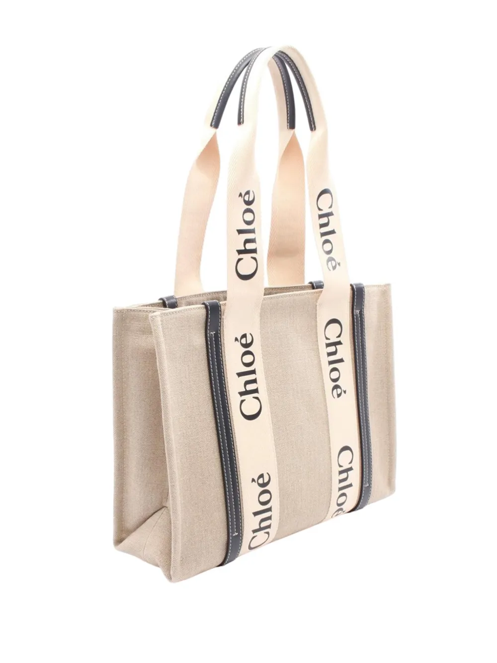 CHLOÉ Pre-owned 2010-2025 Medium Canvas Woody Tote Bag In Brown