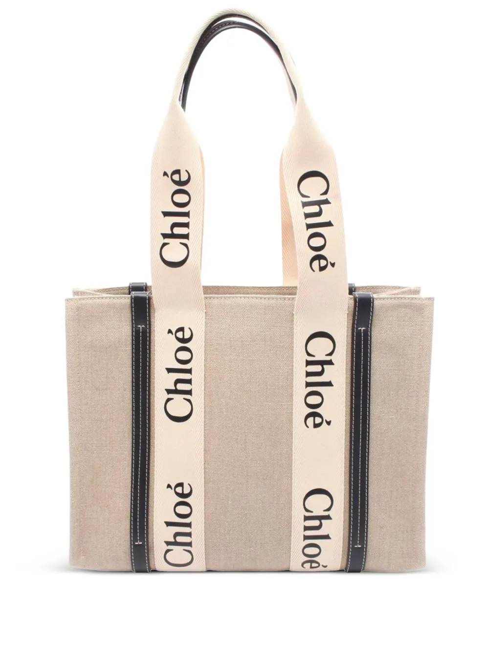 CHLOÉ Pre-owned 2010-2025 Medium Canvas Woody Tote Bag In Brown