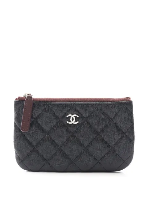 CHANEL Pre-Owned 2021-2025 CC Quilted Caviar coin pouch