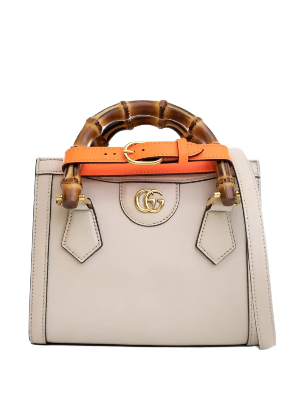 Gucci Pre-Owned Borsa a tracolla Diana mini in pelle di vitello e bambù 2016-2025 - Bianco