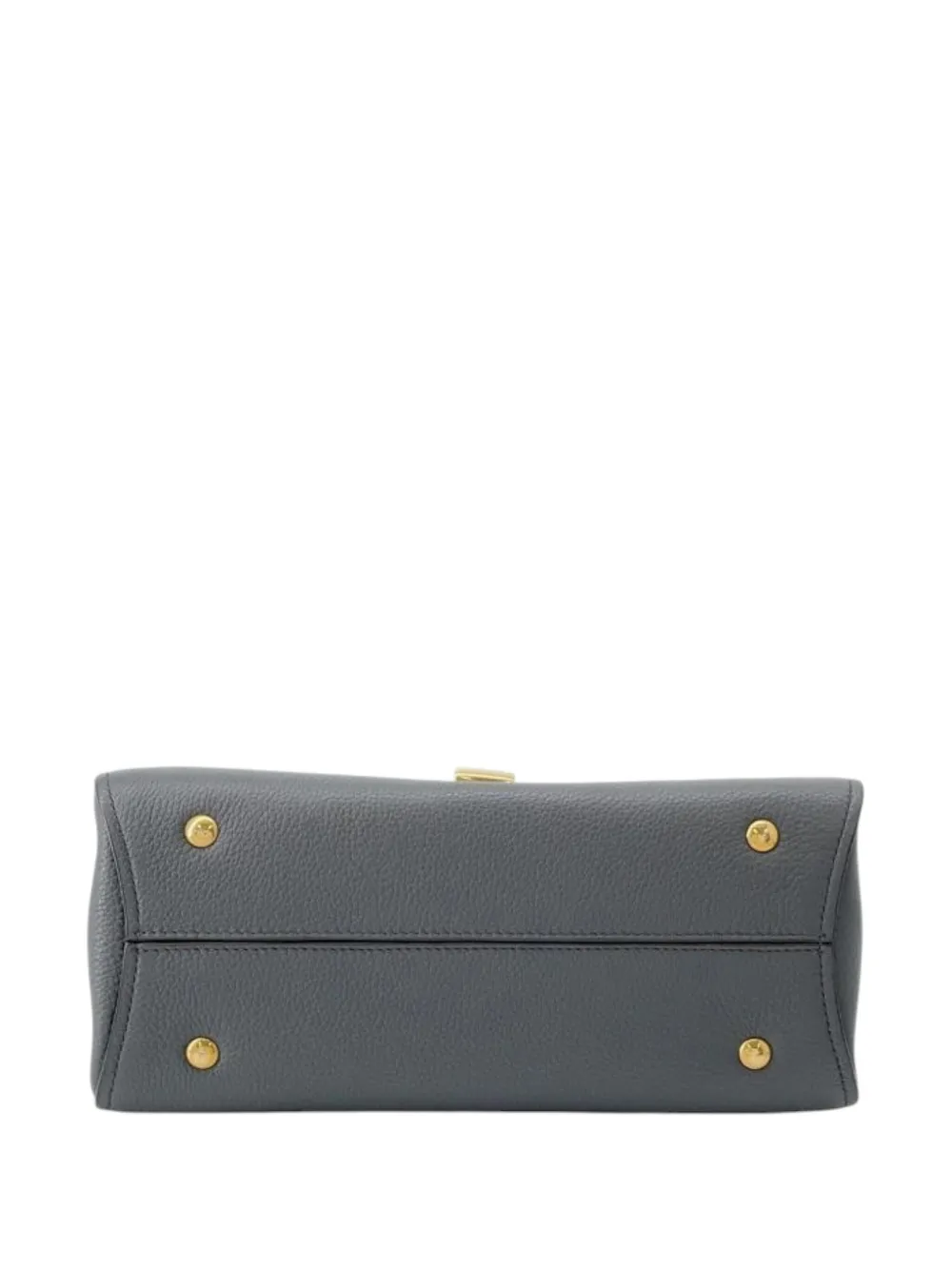 FERRAGAMO Pre-owned 2018-2025 Calfskin Gancini Margot Top Handle Bag Satchel In Gray