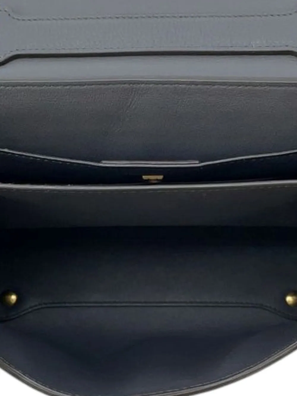 FERRAGAMO Pre-owned 2018-2025 Calfskin Gancini Margot Top Handle Bag Satchel In Gray