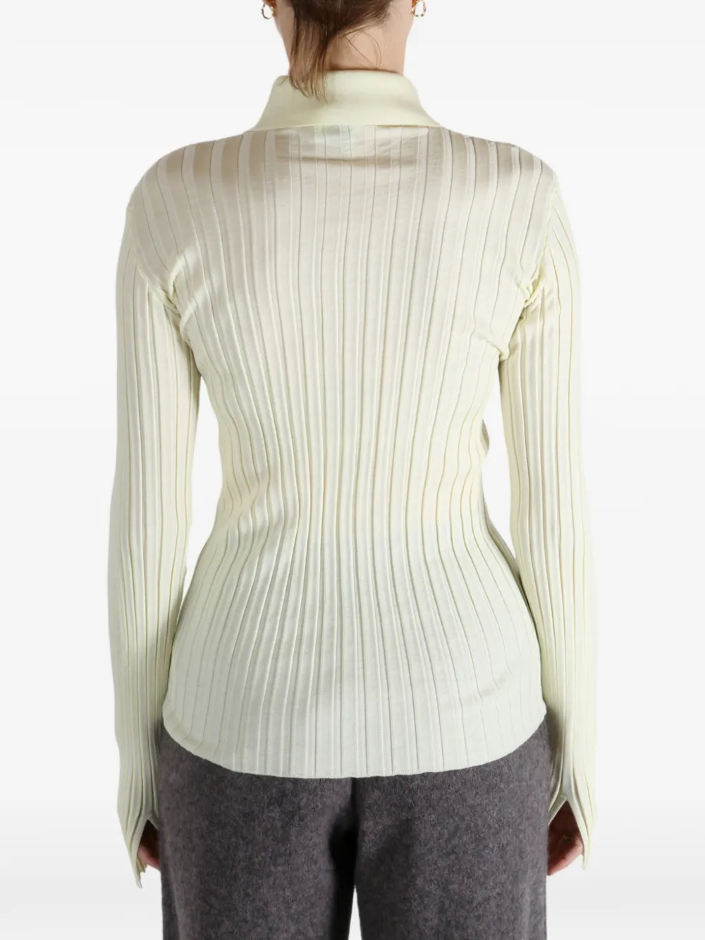 Calvin Klein Ribbed Polo Shirt In Neutral