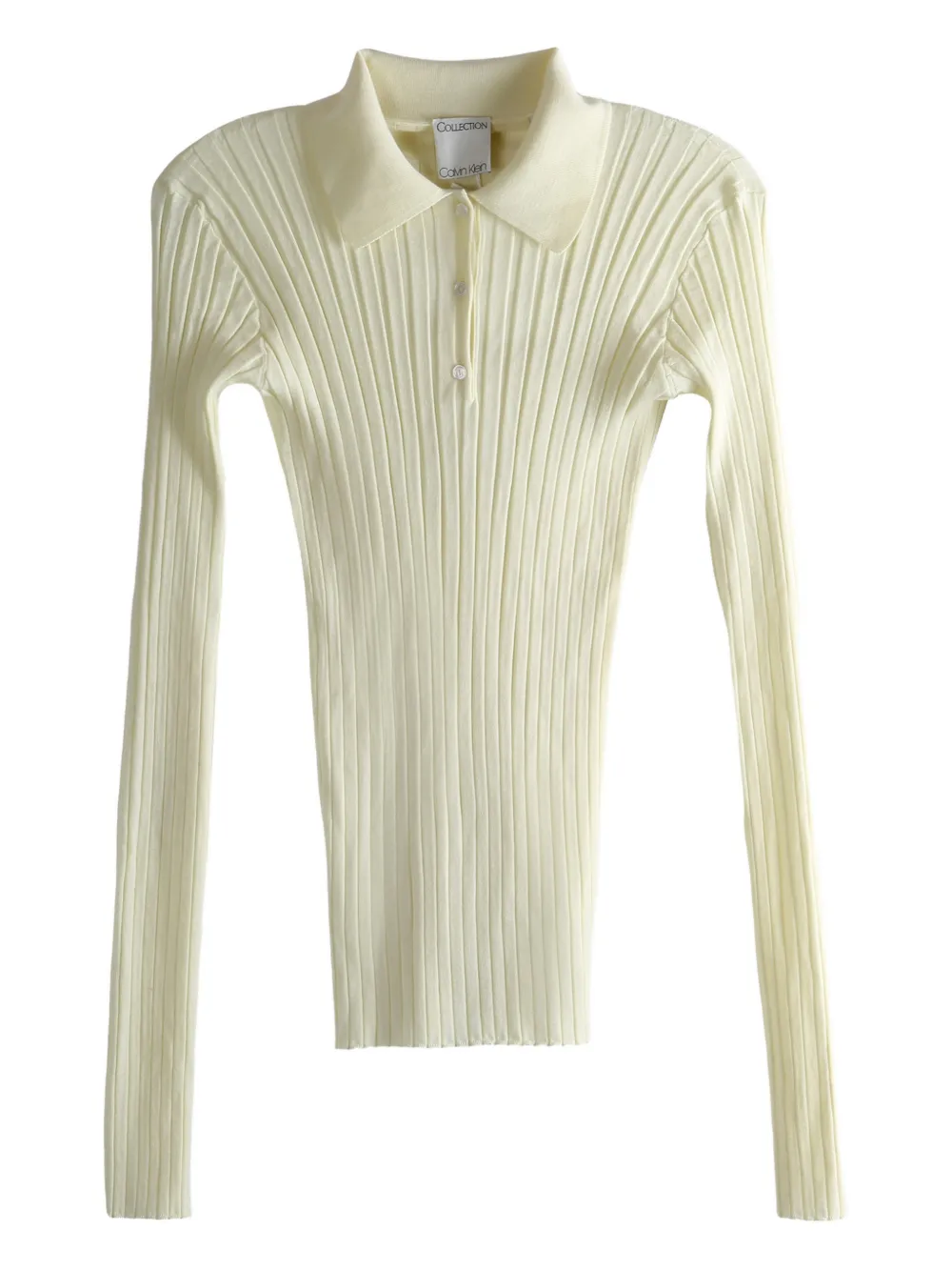 Calvin Klein Ribbed Polo Shirt In Neutral