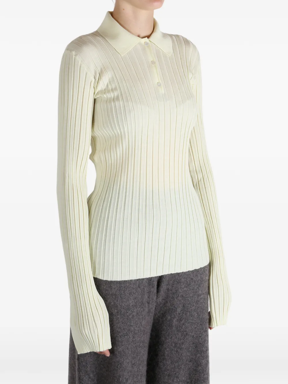 Calvin Klein Ribbed Polo Shirt In Neutral