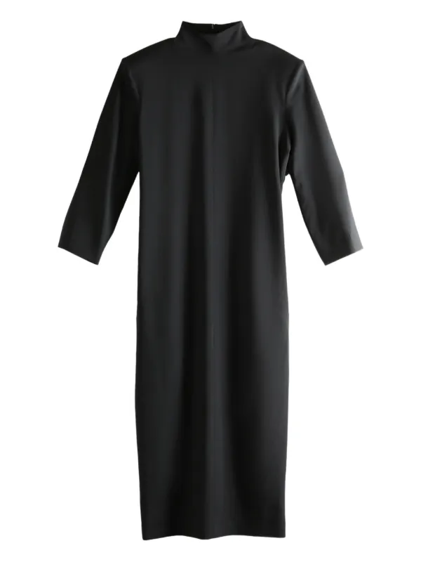Calvin Klein High-neck Three-quarter Sleeve Dress in Black
